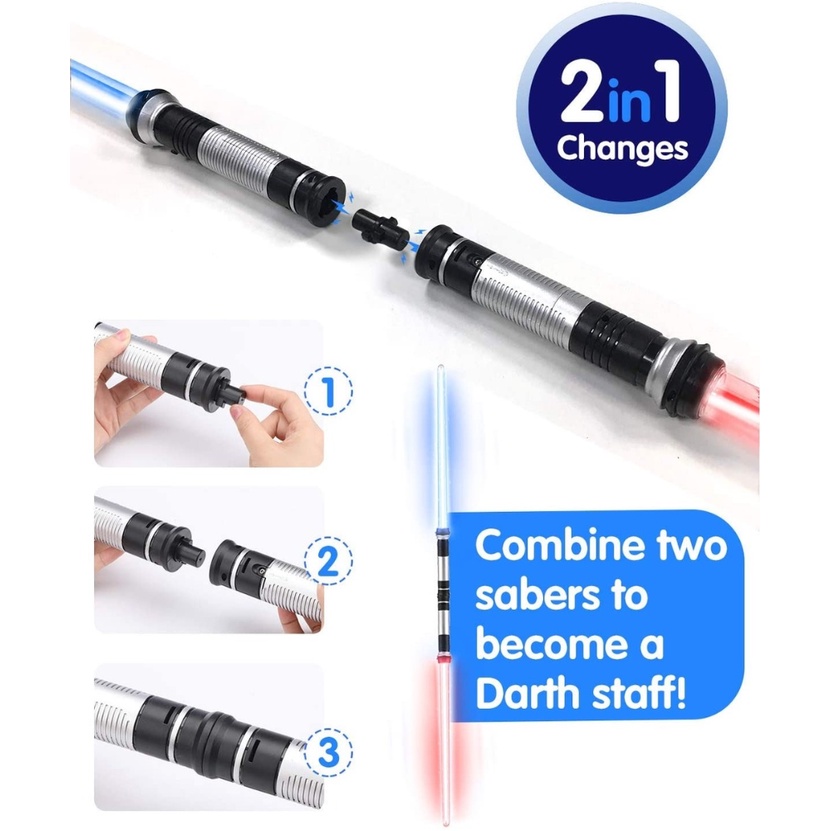 Set 2 Thanh Kiếm Đồ Chơi Jedi Sabre Có Đèn Led Phát Sáng Star Wars TO02