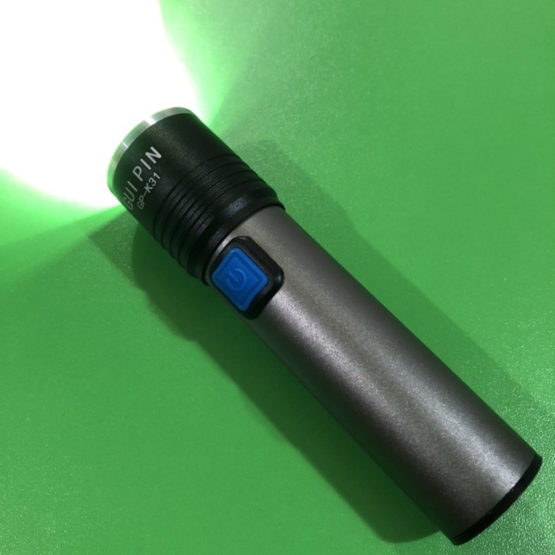 👍 đèn pin tích điện siêu tiện dụng Gui Pin : GP - K31  màu bạc