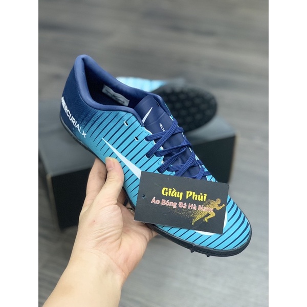Giày BĐ MerX Victory VI Xanh biển vạch trắng TF