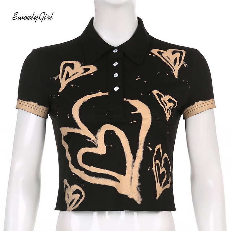 Áo Croptop Cổ Bẻ Tay Ngắn Dáng Ôm Màu Sắc Tương Phản 2022 Thời Trang Cho Nữ