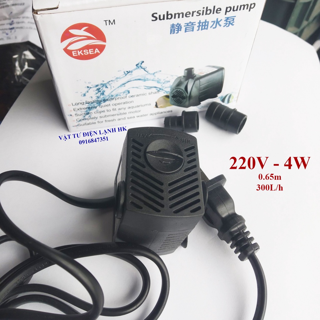 Bơm nước chìm mini 4W - 220V quạt điều hoà hơi nước làm mát phun sương điều hòa - bể cá thủy cảnh - hòn non bộ