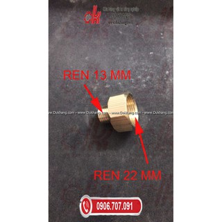 NỐI DÂY XỊT RỬA XE REN SƠ MI THAU 22 X 13