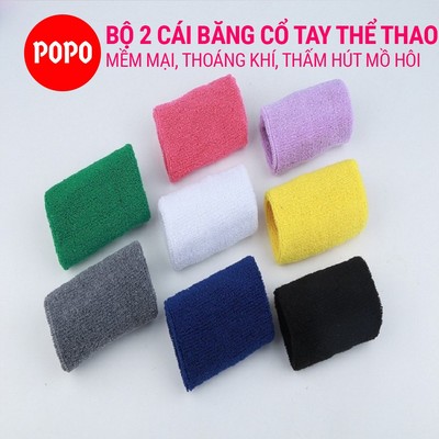 Băng cổ tay thể thao hiện đại cho nam nữ POPO (bộ 2 cái) thoáng khí thấm mồ hôi, mềm mại