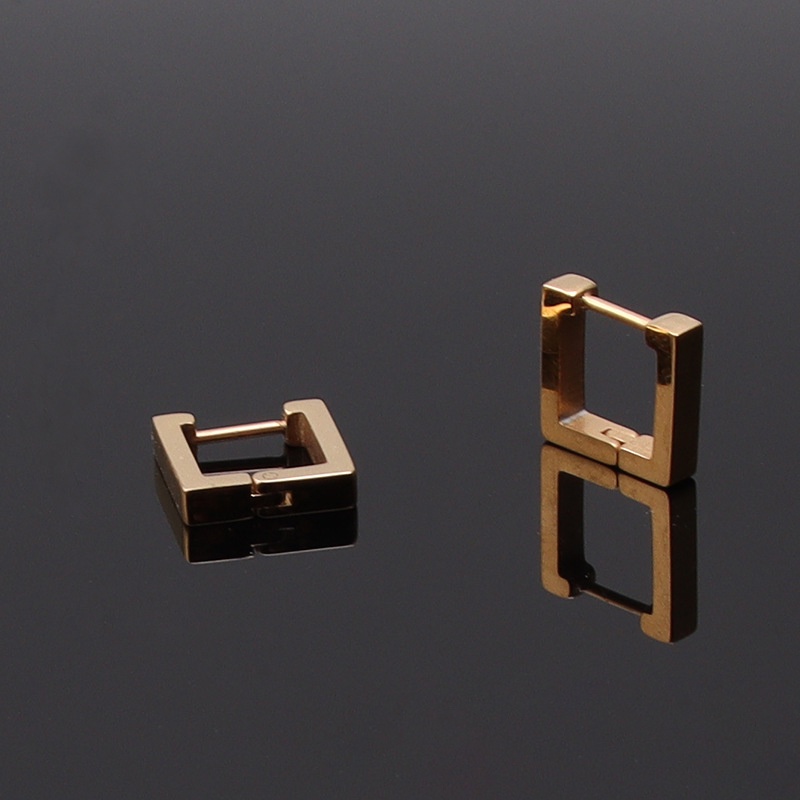 1 chiếc - khuyên tai vuông thép titan không rỉ