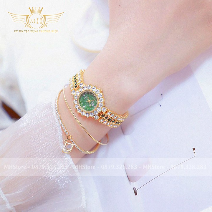 Đồng hồ nữ dây thép BS Bee Sister - Viền đính đá nhỏ nhắn xinh xắn, phong cách Hàn Quốc [Tặng hoa tai] | BigBuy360 - bigbuy360.vn