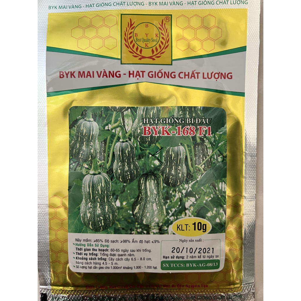 Hạt giống Bí Đậu BYK - 168 F1 Mai Vàng gói 10g