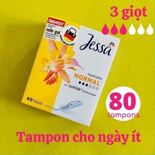 Băng vệ sinh dạng nút Tampon Jessa Normal 3 giọt hộp 80 chiếc