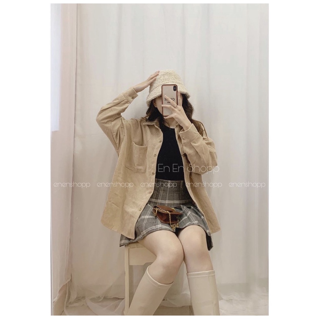 Áo khoác sơ mi nhung tăm - hàng Quảng Châu | BigBuy360 - bigbuy360.vn