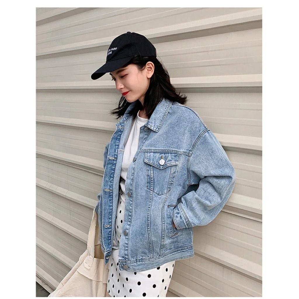 Áo khoác jean nữ dây kéo mũ cao cấp hoa nở xuân về Chiwawa shop