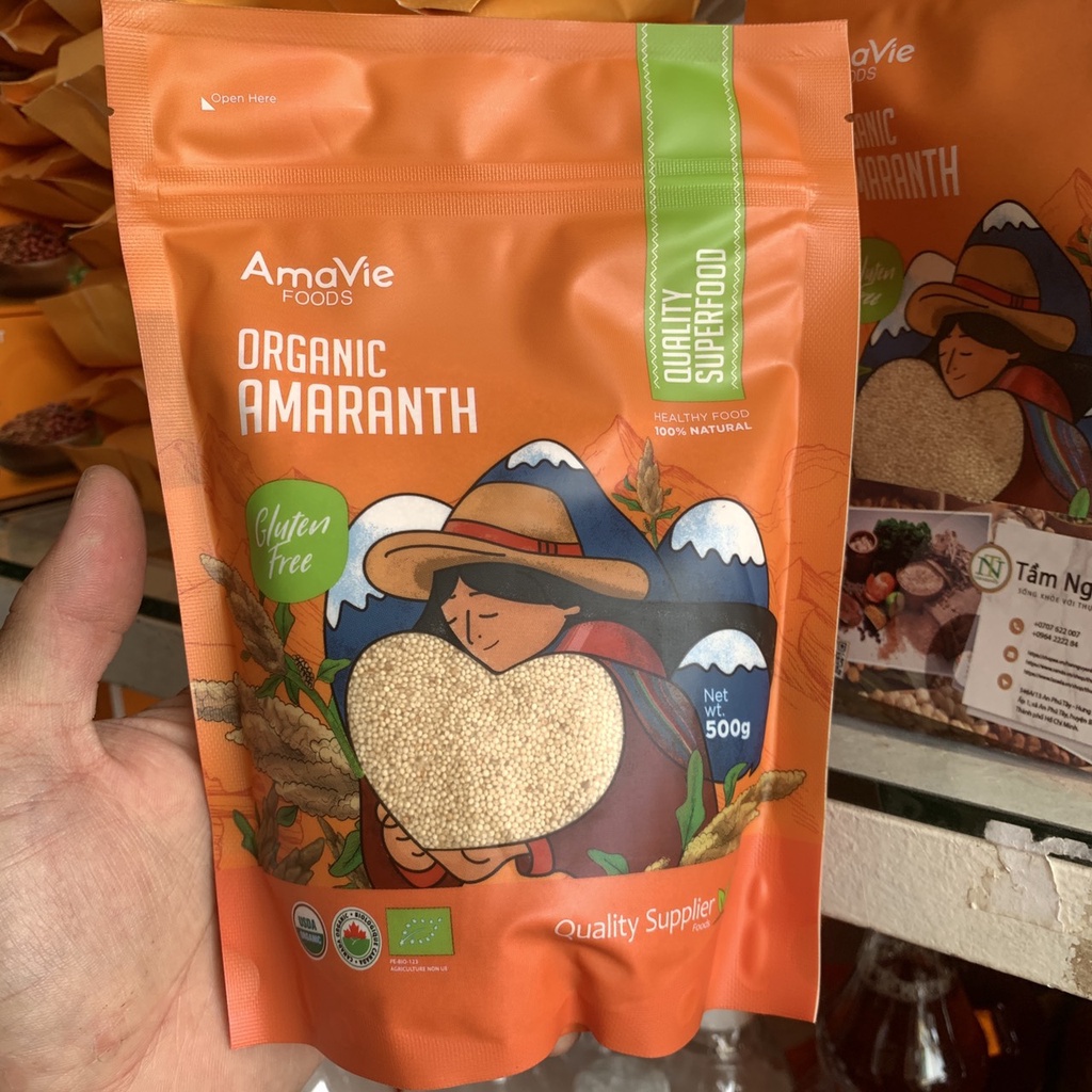 Hạt dền Amaranth hữu cơ Amavie Foods 500g- Hàng chính hãng