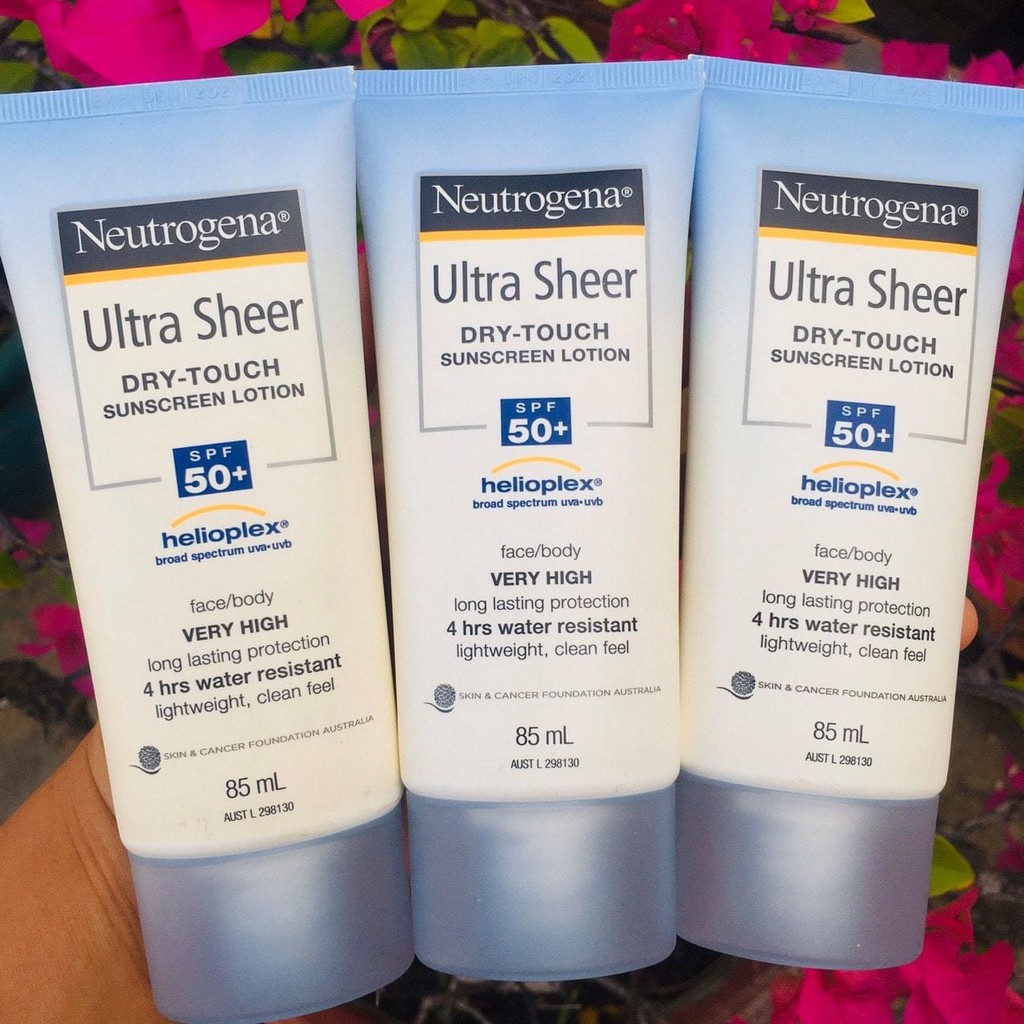 (CHÍNH_HÃNG)KEM CHỐNG NẮNG NEUTROGENA ULTRA SHEER FACE & BODY DRY TOUCH SUNCREAM LOTION SPF 50