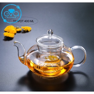  Bình Trà   Ấm Trà Thuỷ Tinh Chịu Nhiệt Kèm Lõi Lọc Trà Thuỷ Tinh 400 Ml Cao Cấp Sang Trong SP24 