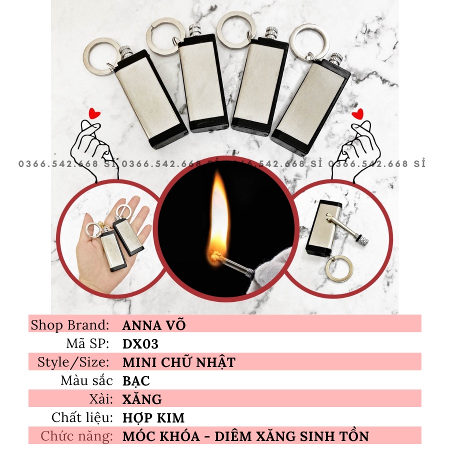 Hột-𝙌𝙪𝙚̣𝙩-𝘽𝙖̣̂𝙩-𝙇𝙪̛̉𝙖 DXST MÓC KHÓA mini chữ nhật - ANNA VÕ DX03-TD