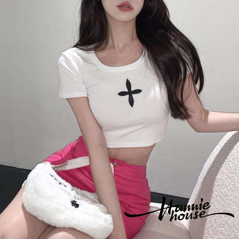 Áo Thun Nữ Ngắn Tay Cổ Khoét Sâu Gợi Cảm