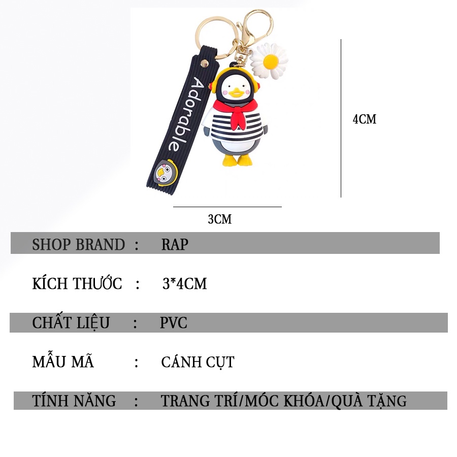 Móc khóa, móc túi chim cánh cụt nhiều hình dễ thương cute dùng làm quà tặng, dây treo balo, túi xách, ví cầm tay - Rap