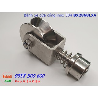 Bánh xe cửa cổng xoay 360 độ, inox 304 ray V size 28x68mm BX2868LXV