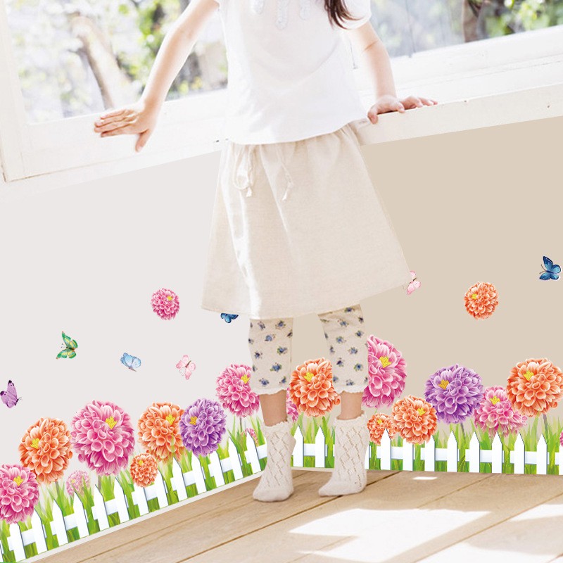 Decal dán chân tường hoa cẩm tú cầu AmyShop DCT037 (36 x 137 cm)