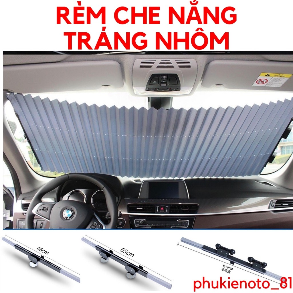 Rèm che nắng ô tô ❤️Freeship ❤️ Tráng nhôm phản quang che kính lái và kính sau