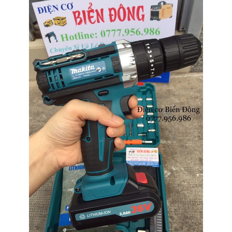 Máy khoan pin 🔥FREESHIP🔥 Tặng đầy đủ phụ kiện Máy khoan pin Bêtông cầm tay MAKTIA 36V Thái Lan