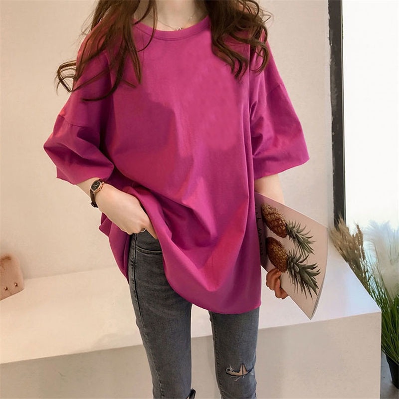 Áo Thun Tay Ngắn Màu Trơn Phong Cách Hàn Quốc Thời Trang Mùa Hè