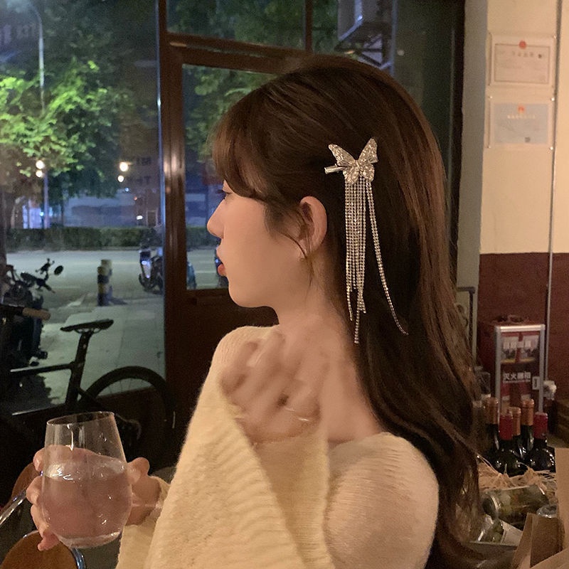 Kẹp Tóc Mái Đính Kim Cương Giả Lấp Lánh Chất Lượng Cao