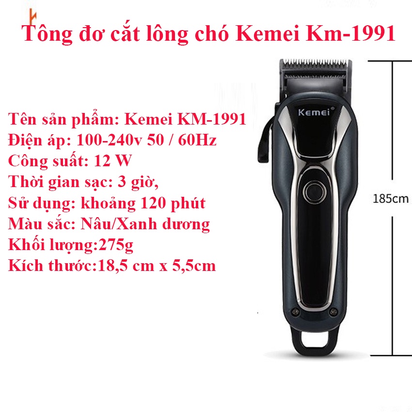 Tông đơ cắt lông chó mạnh mẽ dễ sử dụng Kemei 1991