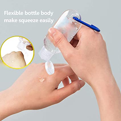 Chai nhựa trong suốt đựng nước rửa tay có móc khóa tiện lợi cỡ 30ml/50ml