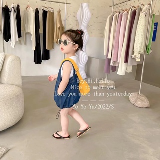 Set yếm bò quần phồng bé gái