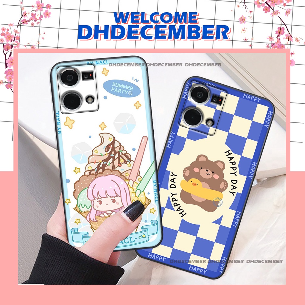 Ốp lưng Oppo RENO 8 4G - BẢO VỆ CAMERA in hình 3D GẤU HỒNG-GẤU BEER -CỰC XINH-RẺ
