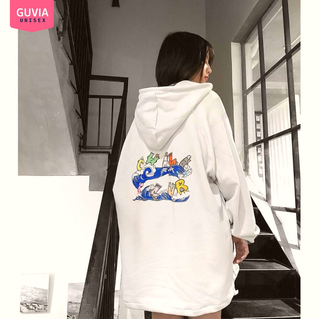 Áo khoác nỉ Hoodie Dây Kéo CHILI CLUB Ulzzang form rộng nam nữ áo nỉ bông Unisex AKN8 Guvia