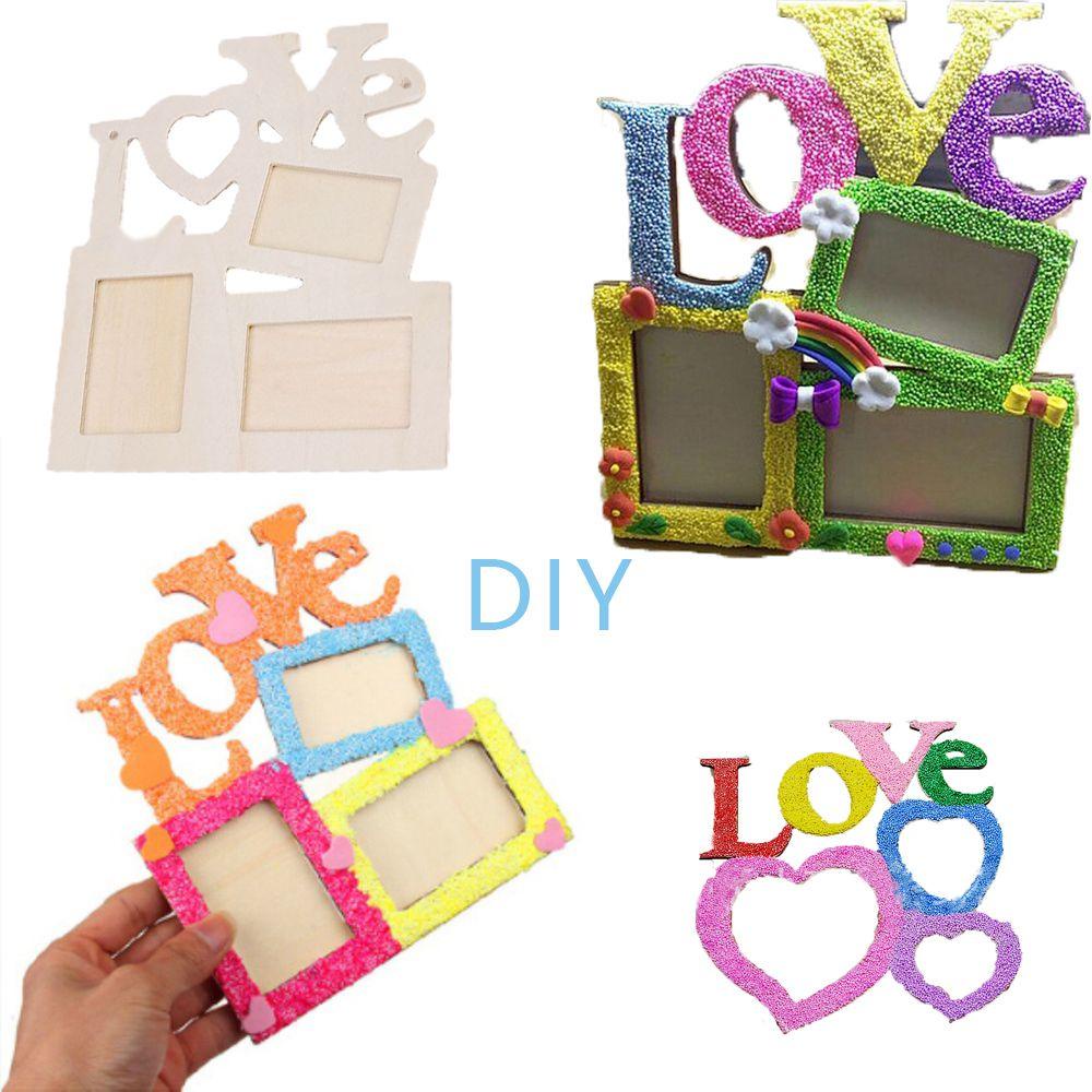 Khung Ảnh Gỗ Hình Trái Tim Tình Yêu Thời Trang 3 Trong 1 DIY