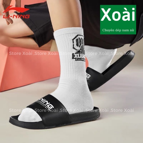dép lining nam chính hãng quai ngang màu đen nữ hàng cao cấp full box