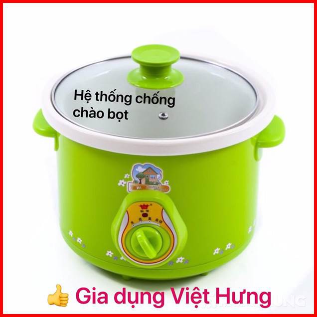 🎁Nồi Kho Cá - Nấu Cháo Chậm Đa Năng 2,5L Bảo hành 12 Tháng ( màu Xanh)