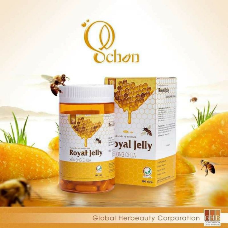 (Chính hãng nguyên tem) Sữa ong chúa Royal jelly GHB - đẹp da - tăng đề kháng - hu chuẩn 100v