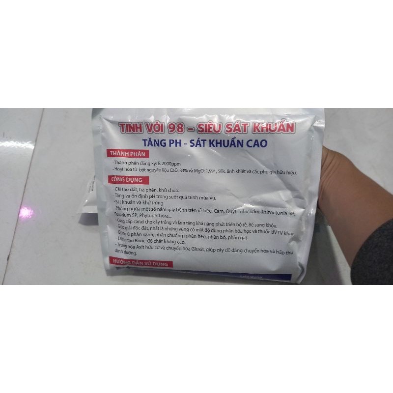 Tinh vôi 98 gói 1kg sát khuẩn khử trùng đất cây trồng