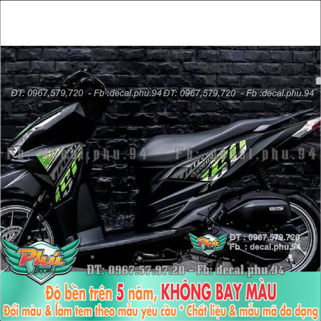 Tem rời Vario 150 Đen nhám Crom (K) -1