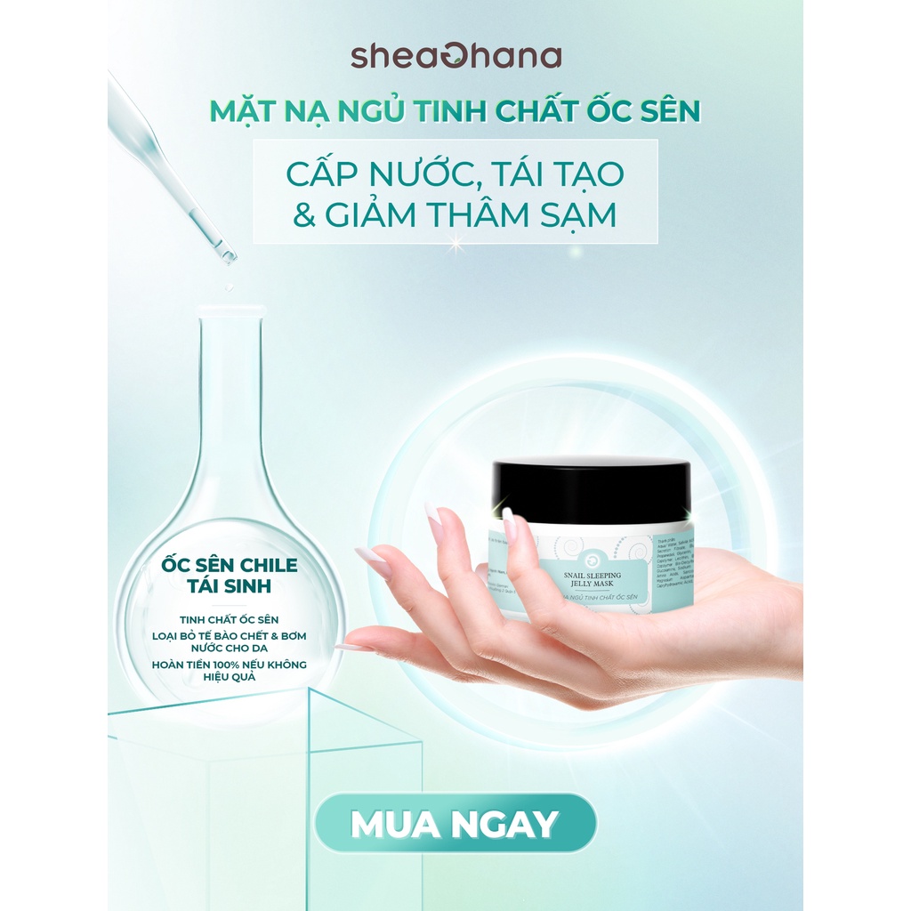 Mặt nạ ngủ tinh chất ốc sên SheaGhana Snail sleeping jelly mask 50g