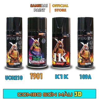 Combo Sơn Samurai Màu 3D Chính Hãng (K6/T901 - UCH210 - 109A - K1K - P800)