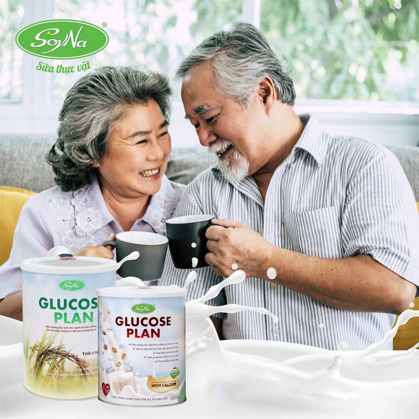 Sữa thực vật Glucose Plan Canxi Soyna 900g dành cho người tiểu đường tặng kèm 1 hộp Sữa Hạt 300g và 1 gói Sữa Hạt