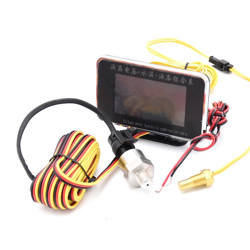 Đồng Hồ Đo Áp Suất Dầu / Nước 3 Trong 1 Màn Hình LCD 12v / 24v Chuyên Dụng Cho Xe Hơi / Xe Tải