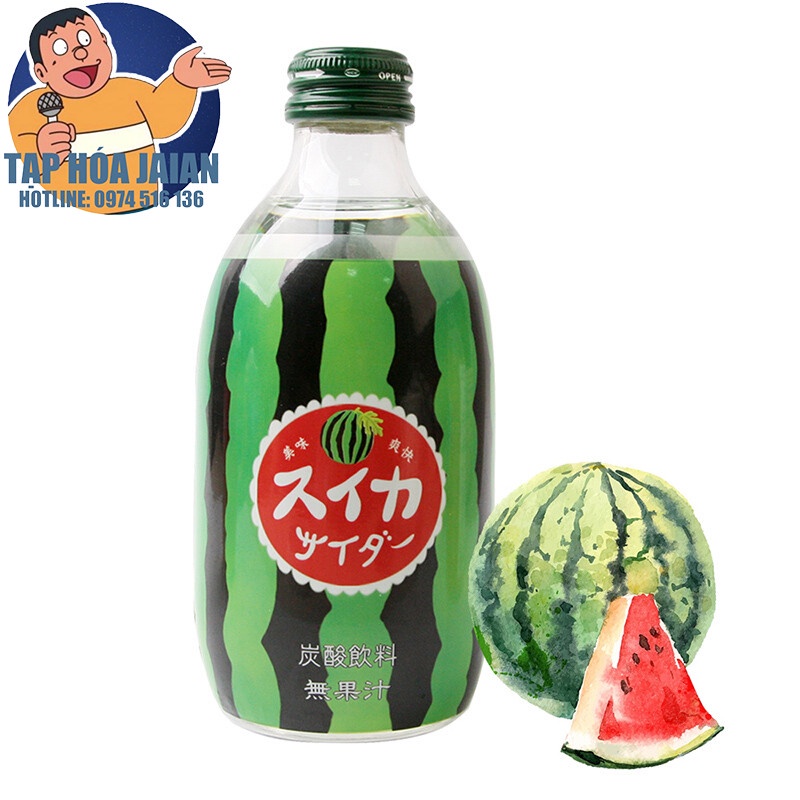 Nước Giải Khát Soda Tomomasu Vị Dưa Hấu 300 ml Nhật Bản