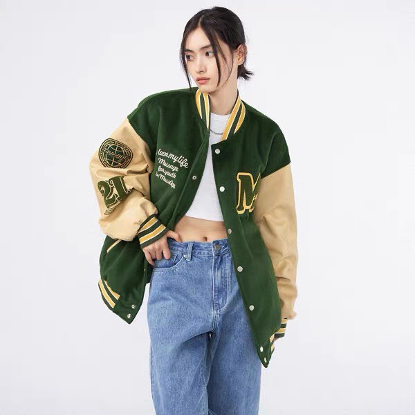 Áo khoác Bomber,áo khoác Bóng Chày 2 Màu Form Rộng Unisex MÃ 01