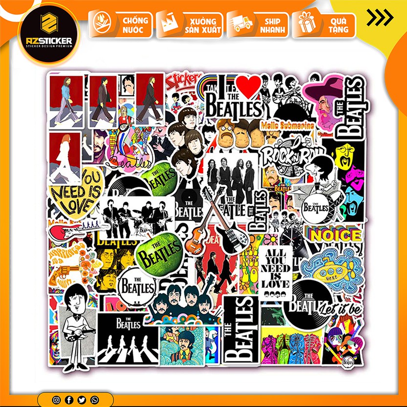 Set Sticker The Beatles | Sticker Dán Nón Bảo Hiểm, Sticker Dán Xe Máy , Sticker Dán Xe Điện, Sticker Dán Điện Thoại