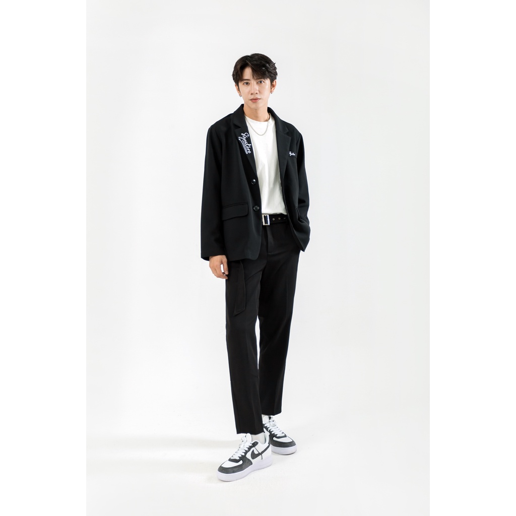 Áo Blazer Dài Tay MANDO Vải Tuyết Mưa Nam Nữ Form Rộng Họa Tiết Thêu Phong Cách Hàn Quốc Basic BLZ001 | BigBuy360 - bigbuy360.vn