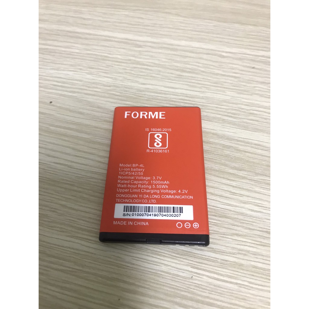 Pin Forme L6, Rocket, Mini 1, Mini 10 - Model pin: BP-4L, dung lượng 1500mAh (Chân pin khe cắm)