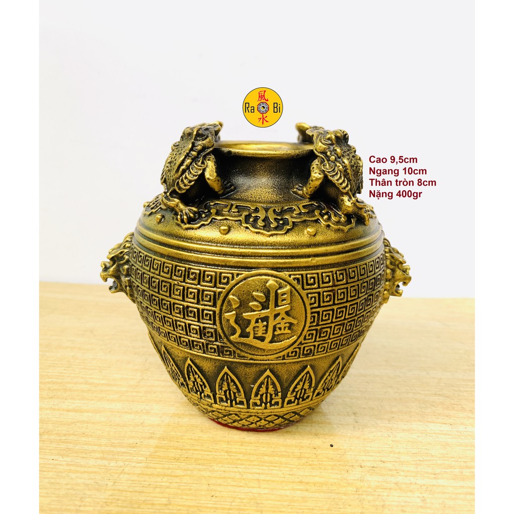 Tụ Bảo Tứ Thiềm Thừ - Lu Cóc Chiêu Tài Tứ Phương - Vật Phẩm Đồng Phong Thủy