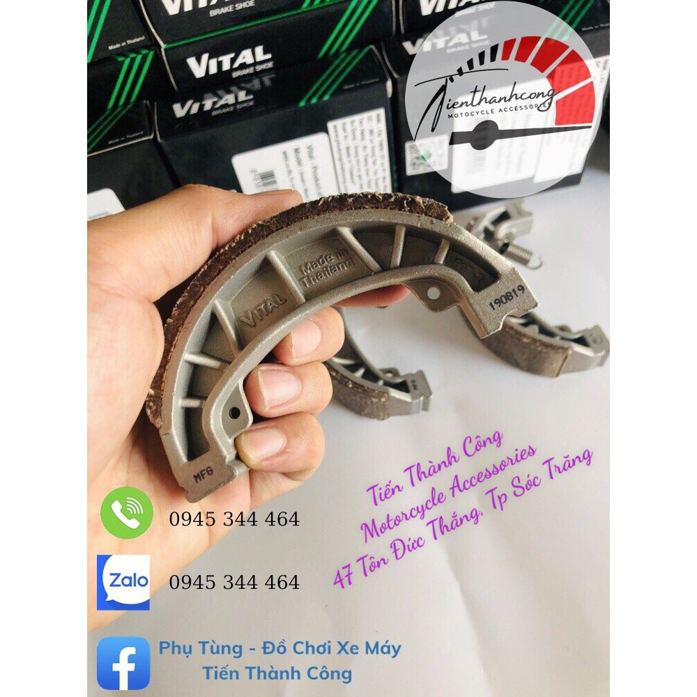 Bố thắng đùm/Má phanh xe Dream/Wave/RS/Future V1, Neo, X, 125/Blade  thương hiệu Vital  kèm lò xo.