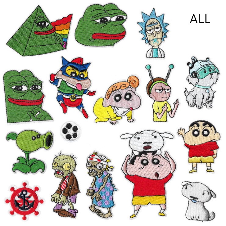 Nhân Vật avatar shin-chan Cây Bút Chì Vui Nhộn Miếng Dán Ủi Quần Áo Thêu Hình zombies Có Thể Ủi @