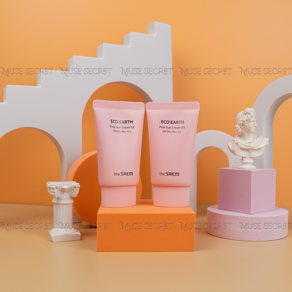 [Quà Tặng Khẩu Trang] Kem Chống Nắng The Saem - Eco Earth Pink Sun Cream SPF50+ PA++++ 50g [Mẫu mới] | BigBuy360 - bigbuy360.vn