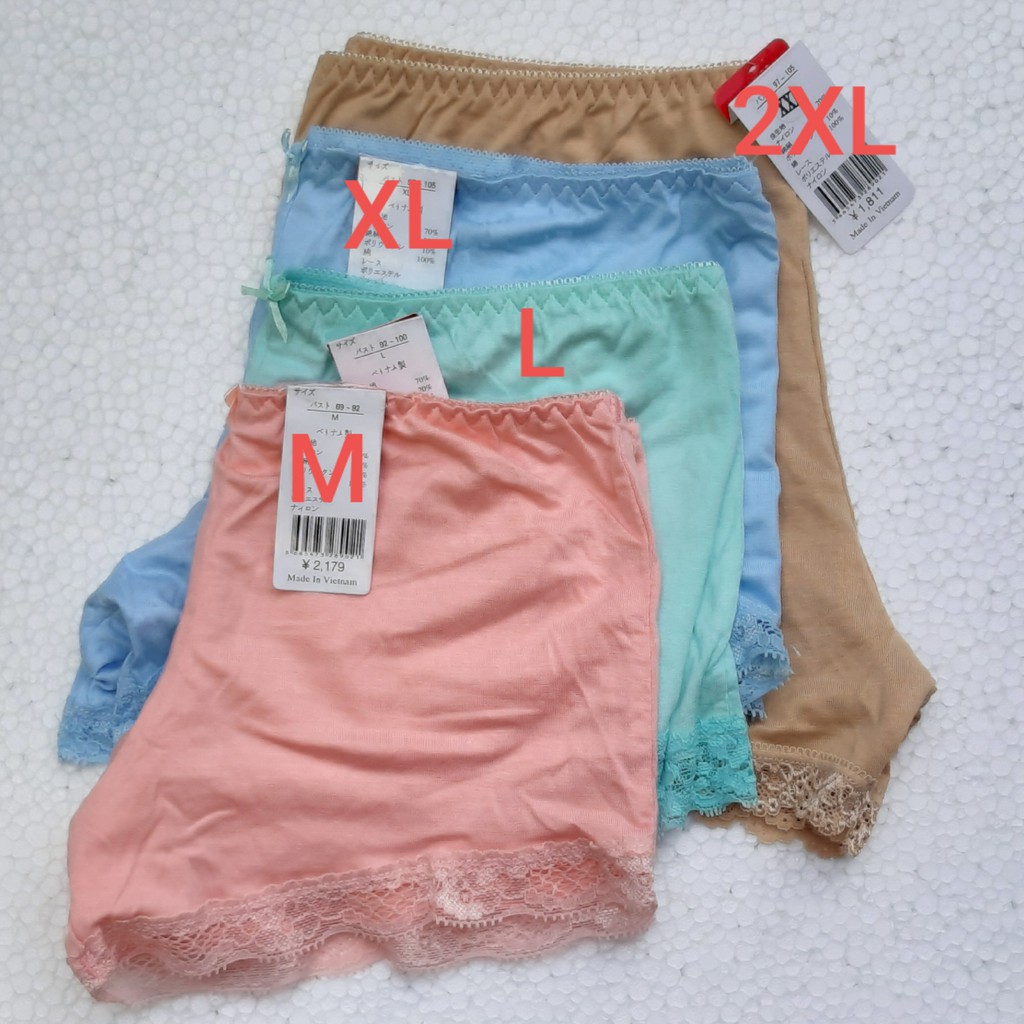 [Size M,L,XL,XXL] 01 Quần đùi short nữ mặc trong váy định hình 40-80kg Thun Lạnh 100% Poly Cotton thoáng mát